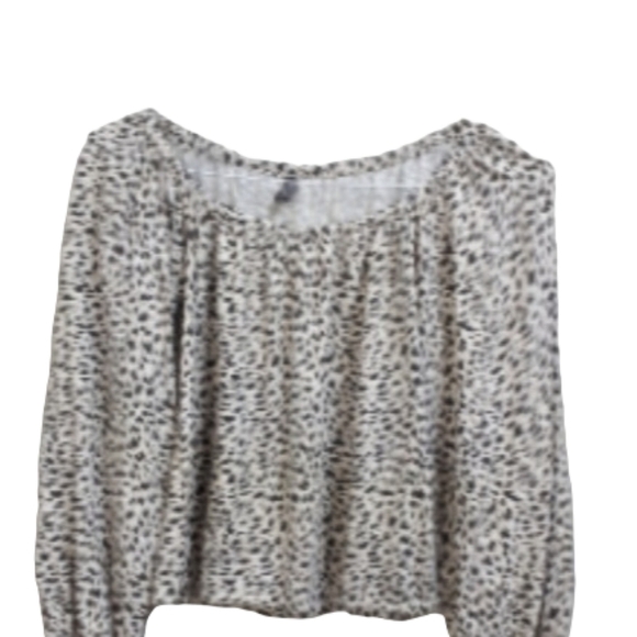 Anthropologie animal print off shoulder med top - Picture 4 of 7